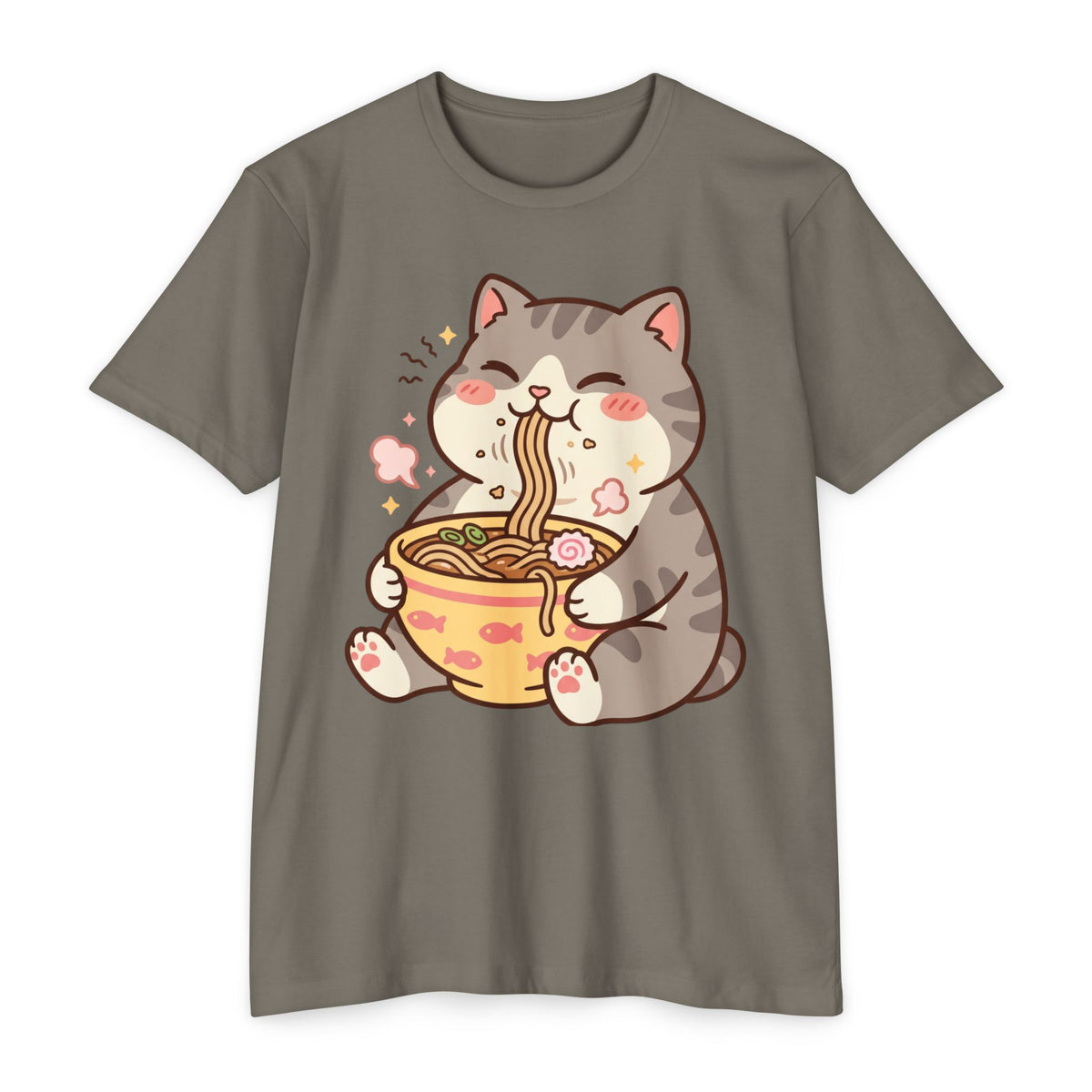 Cute Cat Eating Ramen T-Shirt