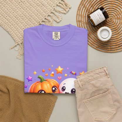 Halloween Pumpkin & Ghost T-Shirt — Cute Spooky Friends Graphic Tee