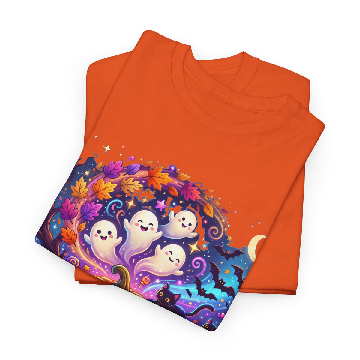 Halloween Pumpkin & Ghosts T-Shirt — Cute Spooky Jack-O'-Lantern Tee