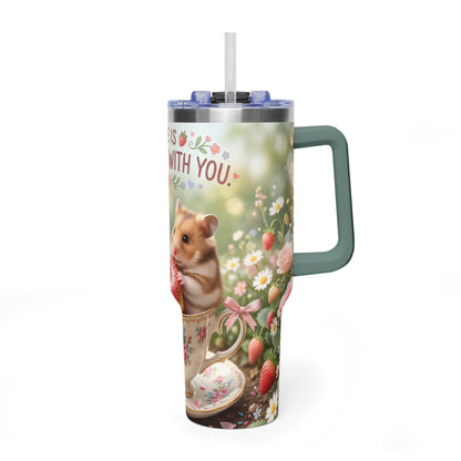 Life Is Sweeter With You Hamster Floral 40oz Thermal Tumbler