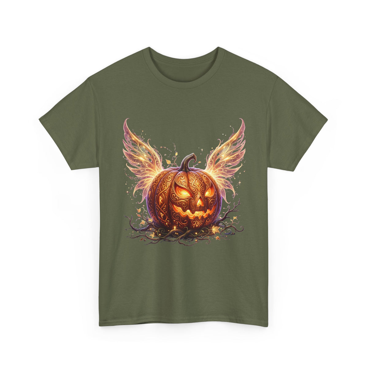 Halloween Pumpkin Tee — Winged Jack-O'-Lantern Graphic Shirt