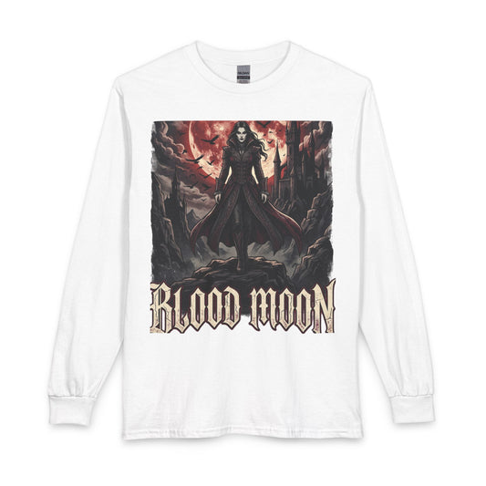 Blood Moon Long Sleeve Shirt — Gothic Vampire Graphic Tee
