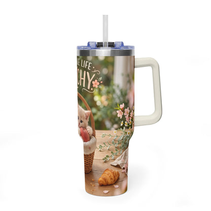 You Make Life Peachy Cat Ice Cream 40oz Tumbler