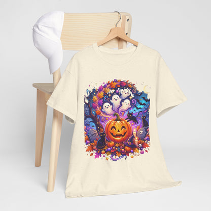Halloween Pumpkin & Ghosts T-Shirt — Cute Spooky Jack-O'-Lantern Tee