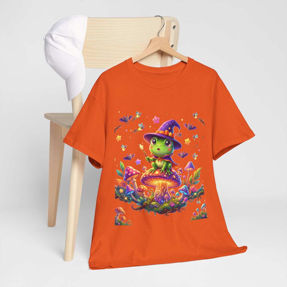 Cute Witch Frog T‑Shirt — Magical Mushroom Halloween Tee