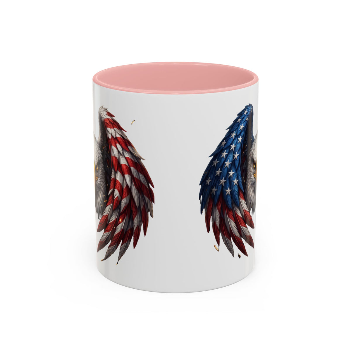 American Flag Eagle Coffee Mug – Patriotic Bald Eagle Accent Mug (11/15 oz)