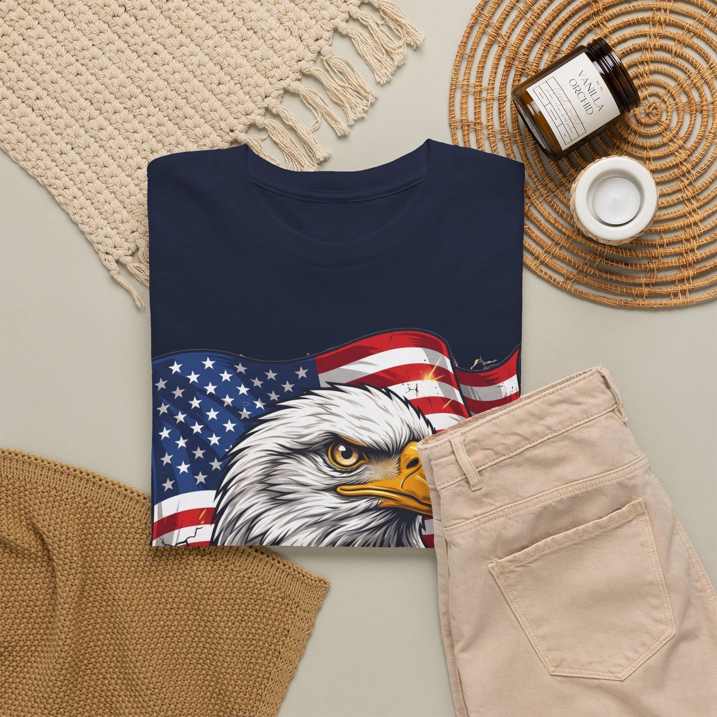 Patriotic Eagle T-Shirt – American Flag Bald Eagle Graphic Tee