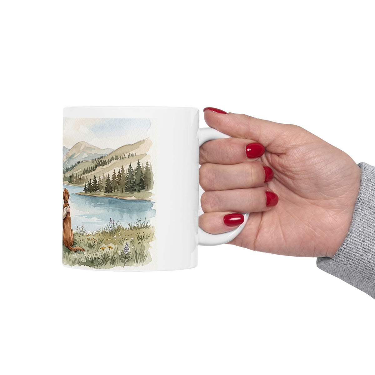 Cozy Mountain Lake - Gifts For Dog Lovers - Woman And Dog Forever By Your Side (Custom Mug) - Personalized Mug