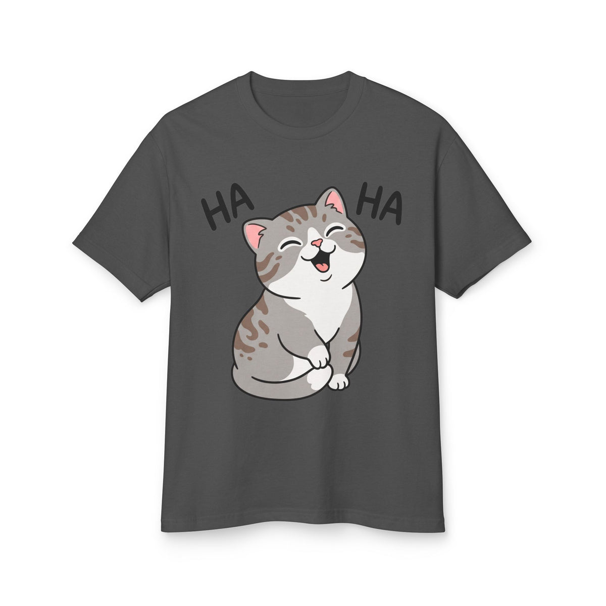 Laughing Cat T‑Shirt – Cute ‘HA HA’ Kitten Graphic Tee
