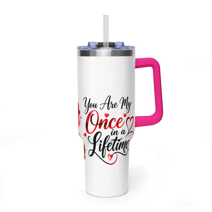 40oz Love-Themed Thermal Tumbler with Handle