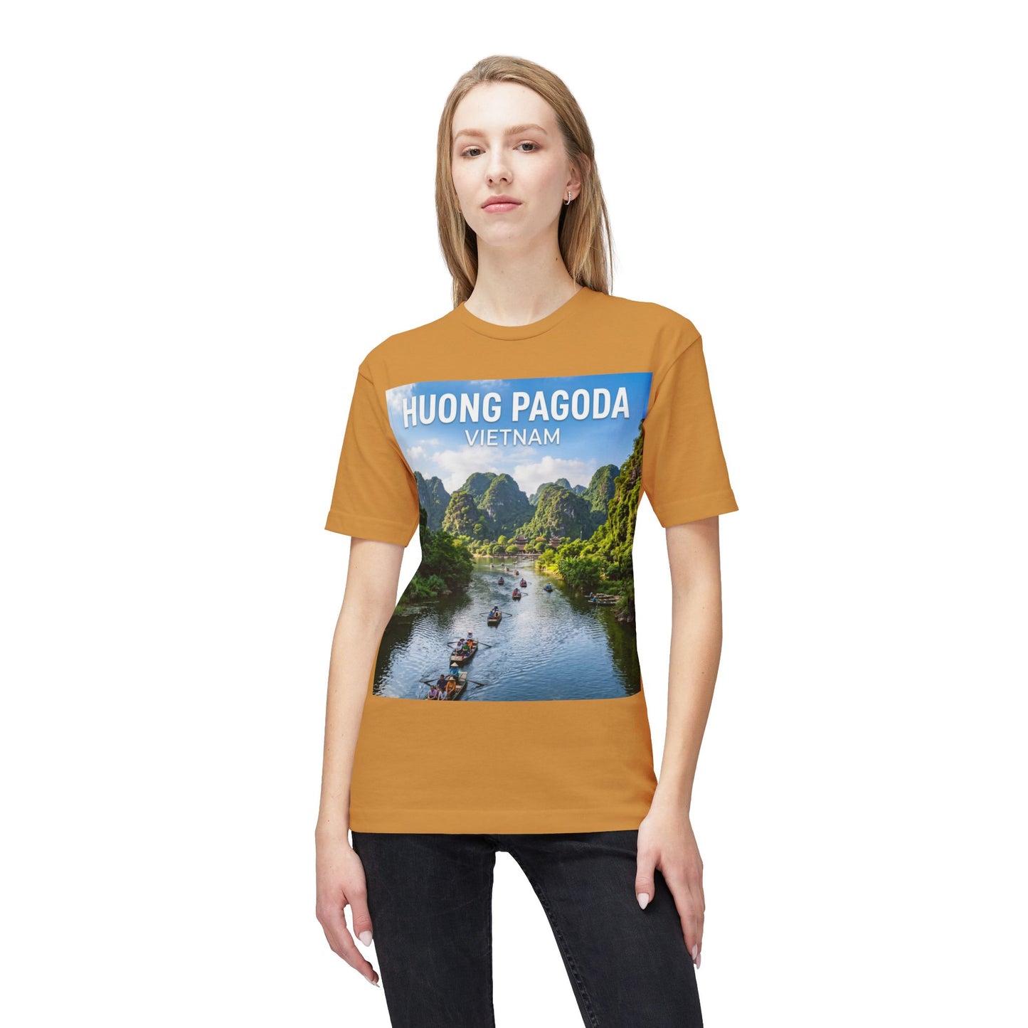 Huong Pagoda Vietnam T-Shirt — Scenic Ninh Binh River Travel Tee
