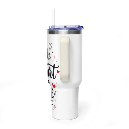 40oz Love-Themed Thermal Tumbler with Handle