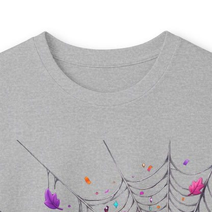Halloween Pumpkin Spiderweb Long Sleeve Tee