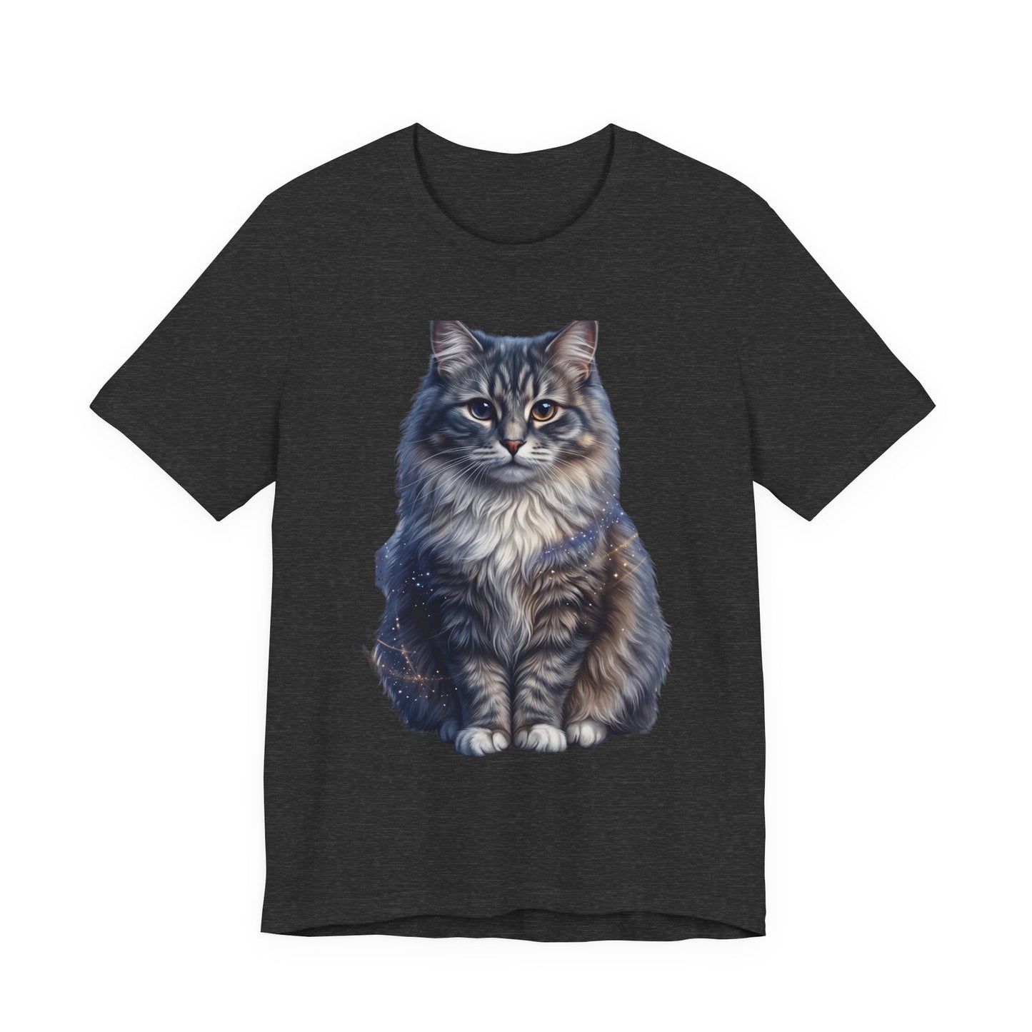 Fluffy Tabby Cat T‑Shirt — Realistic Maine Coon Portrait Tee
