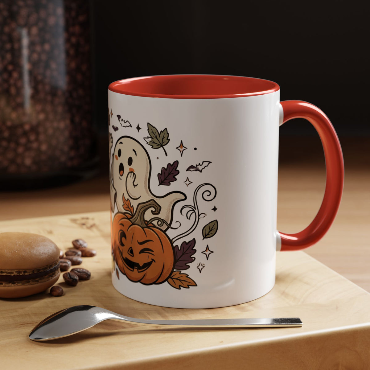 Halloween Ghosts & Pumpkins Coffee Mug — Cute Spooky Accent Mug (11/15oz)