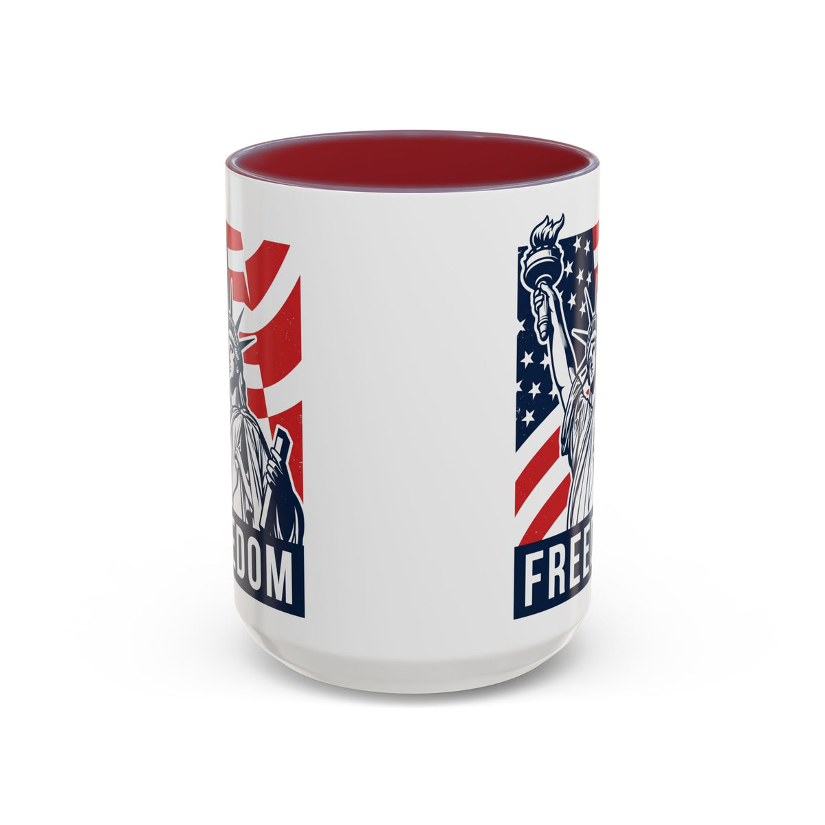 Freedom Statue Accent Coffee Mug — Patriotic Liberty 11/15oz