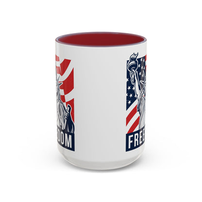 Freedom Statue Accent Coffee Mug — Patriotic Liberty 11/15oz
