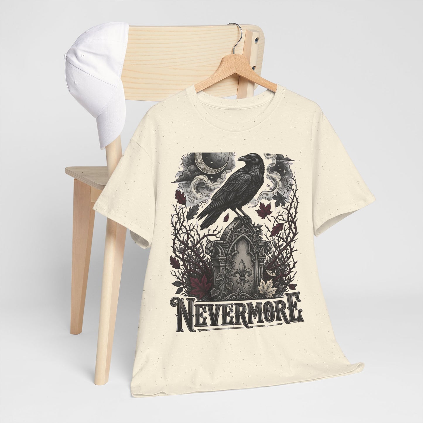Nevermore Raven T-Shirt — Gothic Edgar Allan Poe Tribute Tee