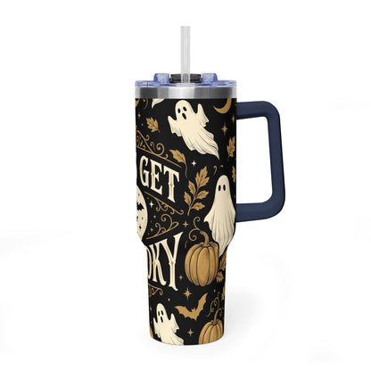 Let’s Get Spooky Halloween Ghosts & Pumpkins 40oz Thermal Tumbler