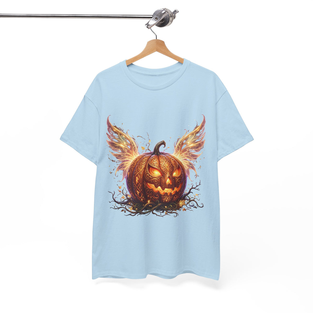 Halloween Pumpkin Tee — Winged Jack-O'-Lantern Graphic Shirt