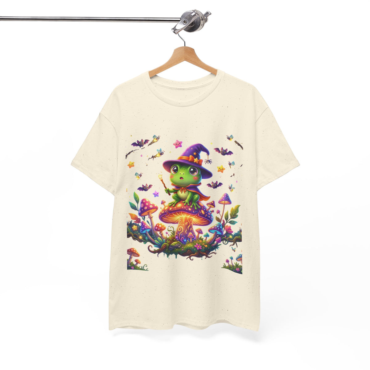 Cute Witch Frog T‑Shirt — Magical Mushroom Halloween Tee