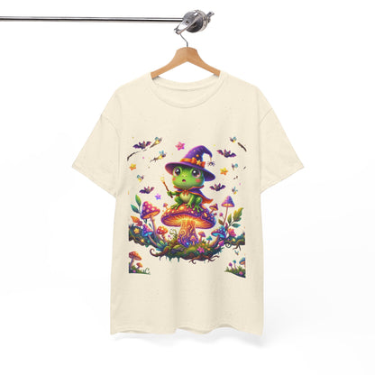 Cute Witch Frog T‑Shirt — Magical Mushroom Halloween Tee