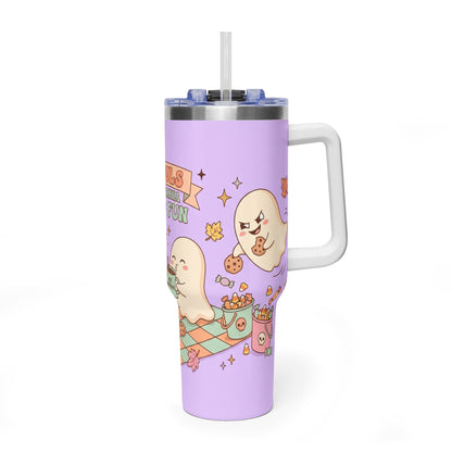 40oz Tumbler – “Ghouls Just Wanna Have Fun” Halloween Ghosts & Pumpkins