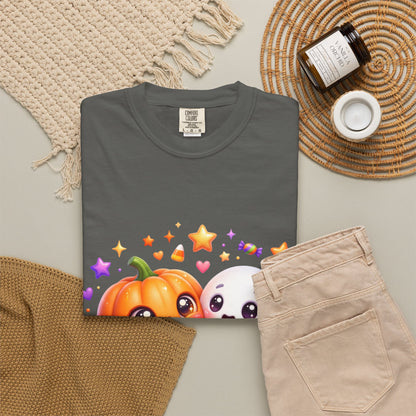 Halloween Pumpkin & Ghost T-Shirt — Cute Spooky Friends Graphic Tee