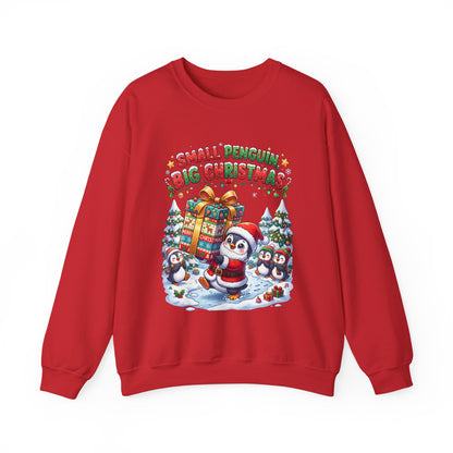 Penguin Christmas Crewneck Sweatshirt — "Small Penguin Big Christmas" Holiday Pullover