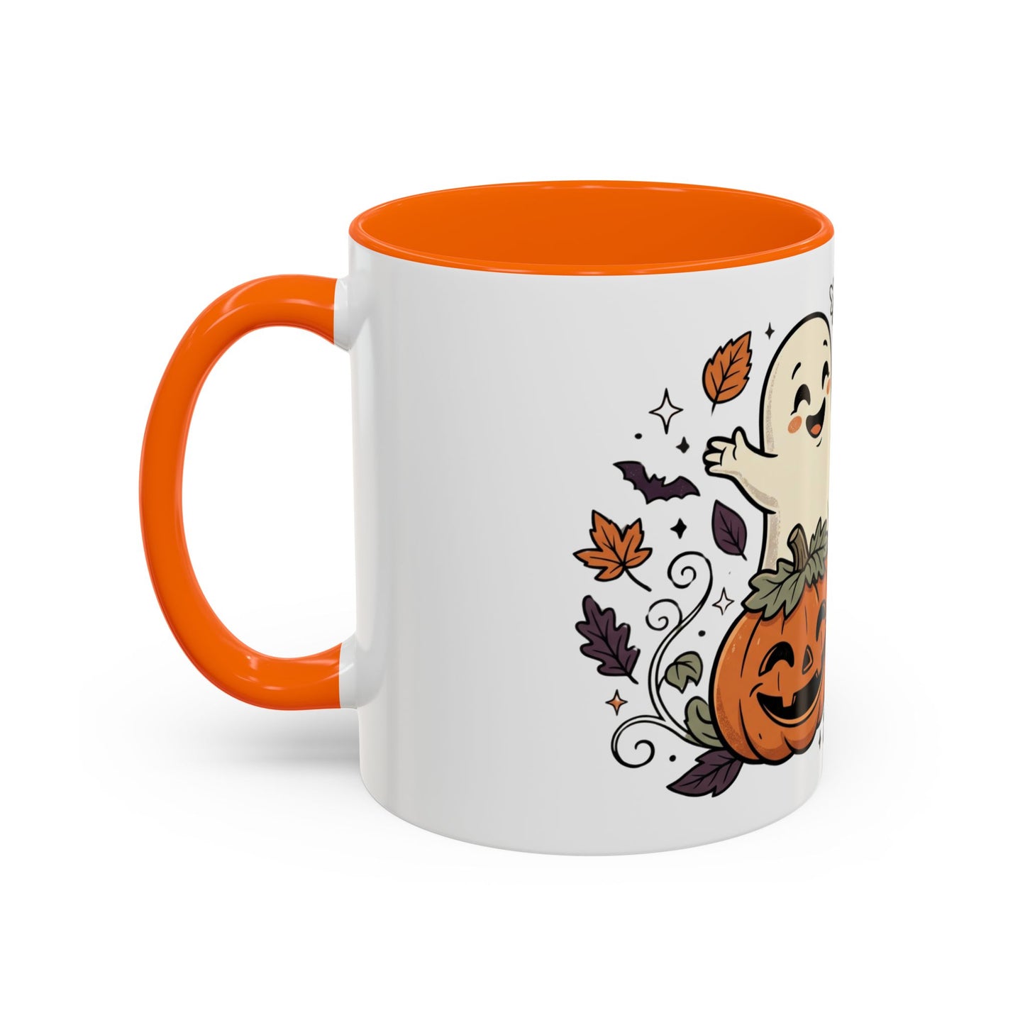 Halloween Ghosts & Pumpkins Coffee Mug — Cute Spooky Accent Mug (11/15oz)