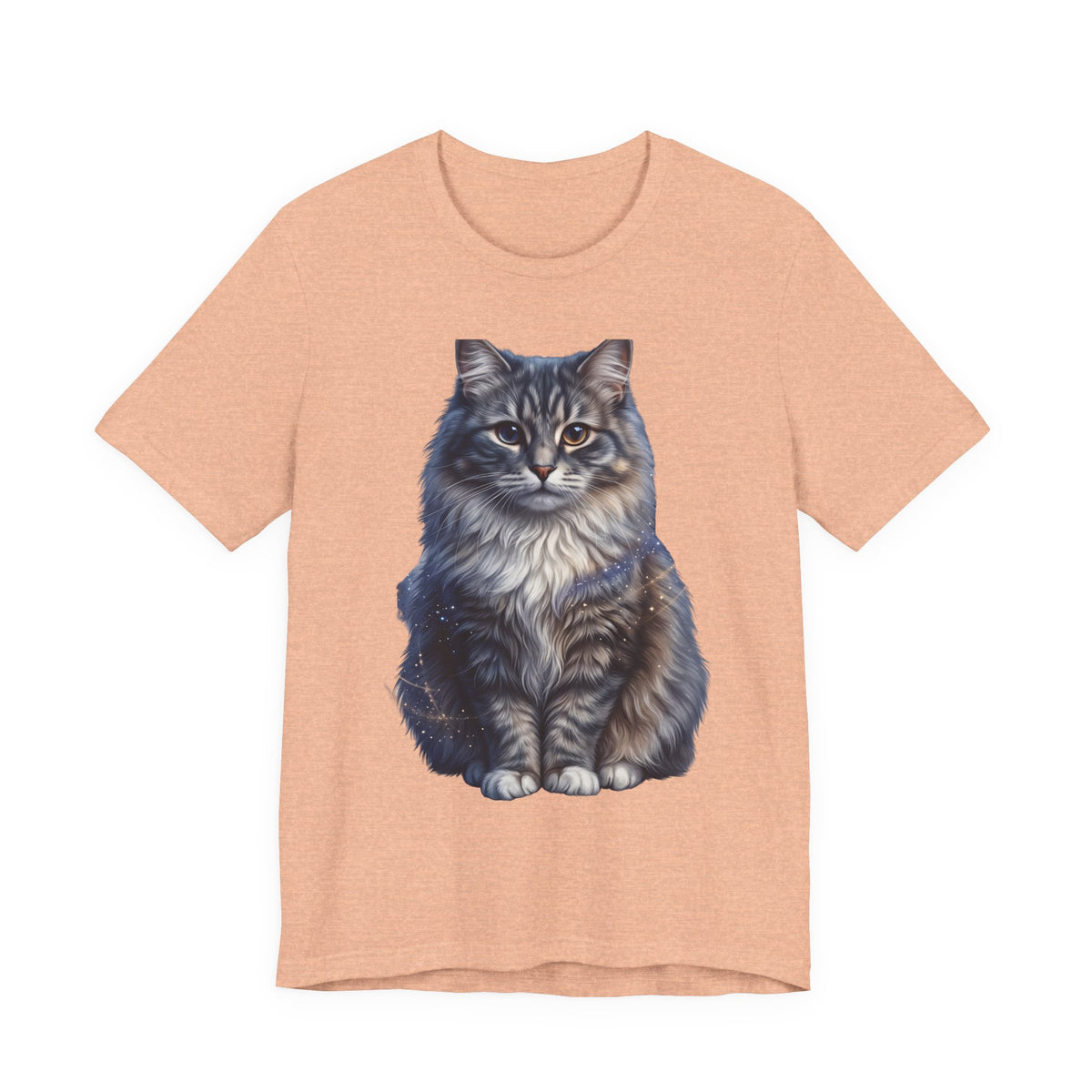 Fluffy Tabby Cat T‑Shirt — Realistic Maine Coon Portrait Tee