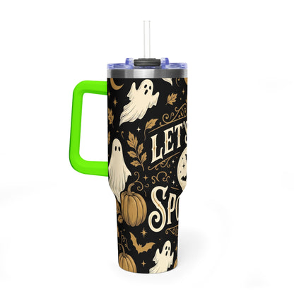Let’s Get Spooky Halloween Ghosts & Pumpkins 40oz Thermal Tumbler