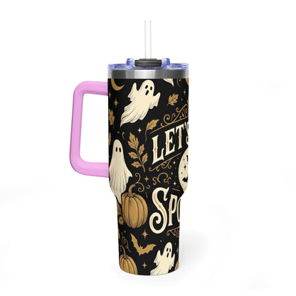 Let’s Get Spooky Halloween Ghosts & Pumpkins 40oz Thermal Tumbler