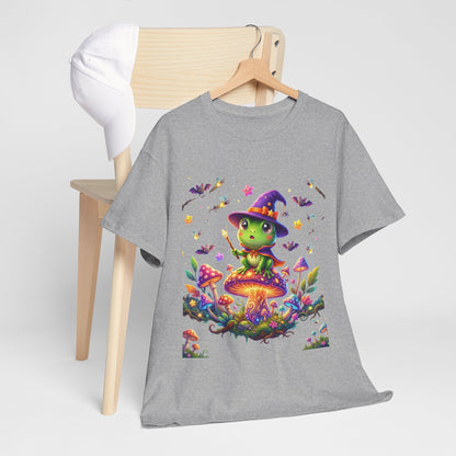 Cute Witch Frog T‑Shirt — Magical Mushroom Halloween Tee
