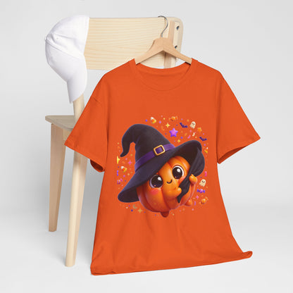 Pumpkin Witch T-Shirt — Cute Halloween Jack-o'-Lantern with Witch Hat