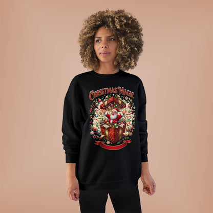 Christmas Magic Crewneck Sweatshirt — Santa Gift Box Holiday Pullover