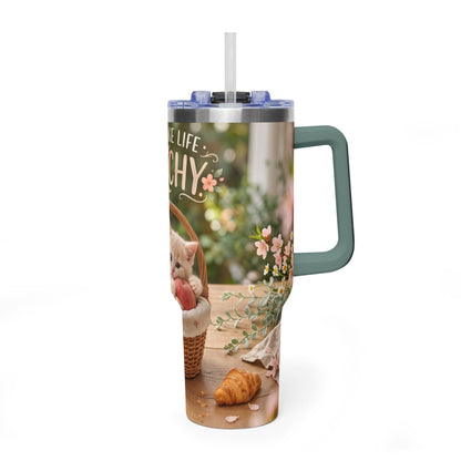 You Make Life Peachy Cat Ice Cream 40oz Tumbler