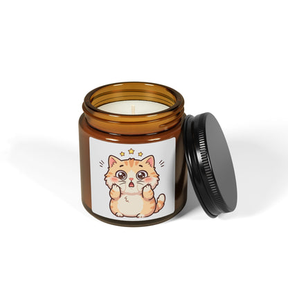 Kawaii Starry Cat Soy Candle — Amber Jar Scented Candle (Multiple Sizes)
