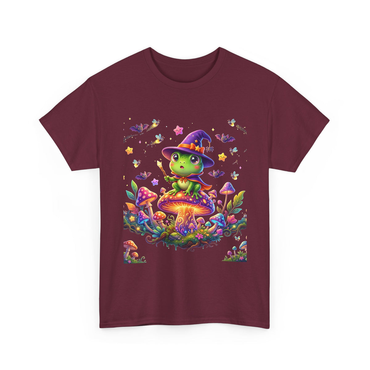 Cute Witch Frog T‑Shirt — Magical Mushroom Halloween Tee