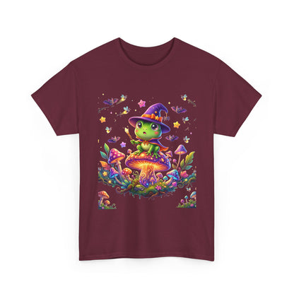 Cute Witch Frog T‑Shirt — Magical Mushroom Halloween Tee