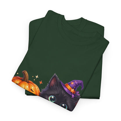 Halloween Black Kitten & Pumpkin T-Shirt