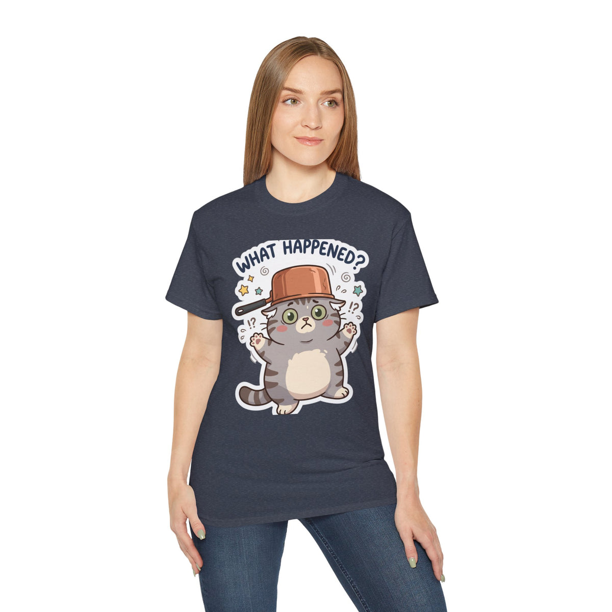 What Happened? Cute Kitten Graphic Tee