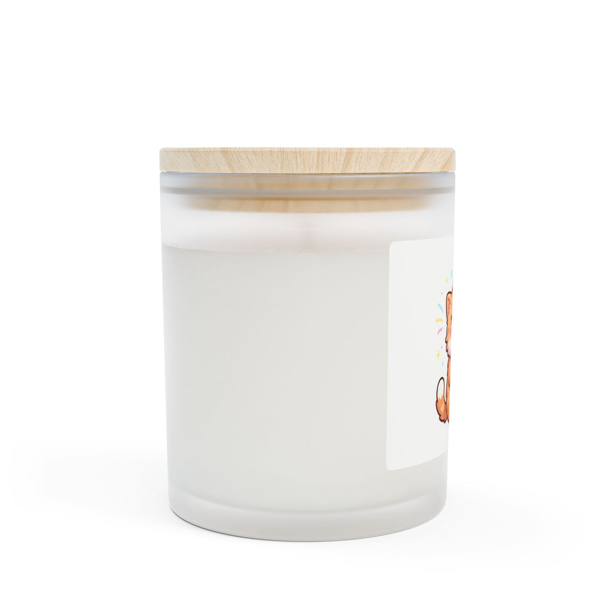 Happy Kawaii Cat Frosted Glass Candle — 11oz Cute Scented Candle Gift