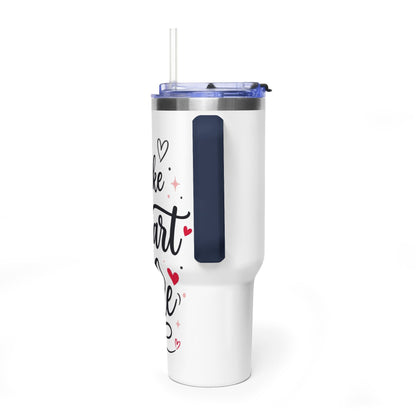 40oz Love-Themed Thermal Tumbler with Handle
