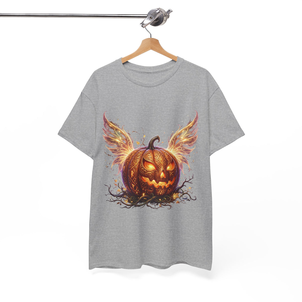 Halloween Pumpkin Tee — Winged Jack-O'-Lantern Graphic Shirt
