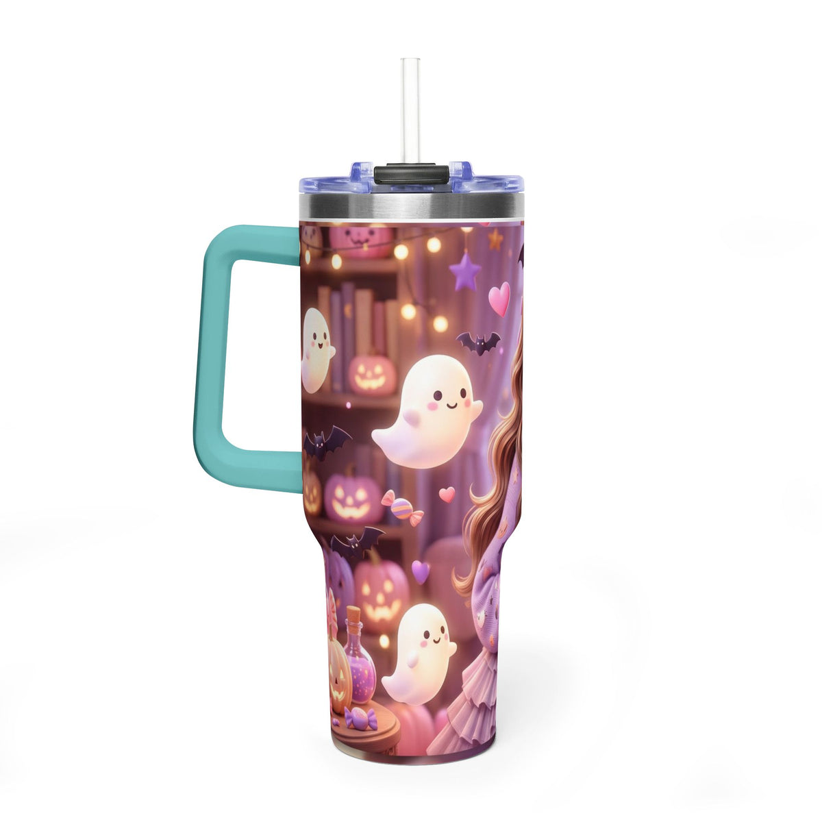 40oz Halloween Girl Ghosts Vacuum Thermal Tumbler