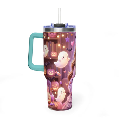 40oz Halloween Girl Ghosts Vacuum Thermal Tumbler