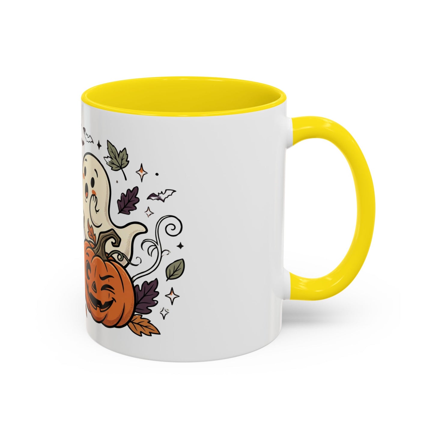 Halloween Ghosts & Pumpkins Coffee Mug — Cute Spooky Accent Mug (11/15oz)