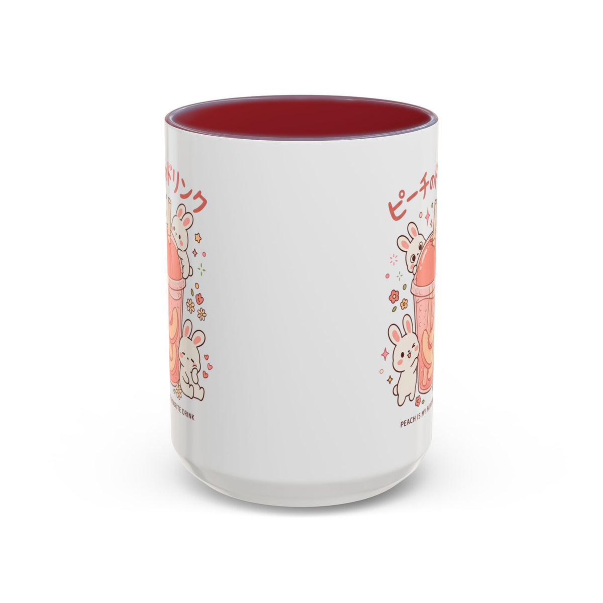 Peach Drink Bunny Mug — Cute Kawaii Coffee Tea Cup (11/15oz)