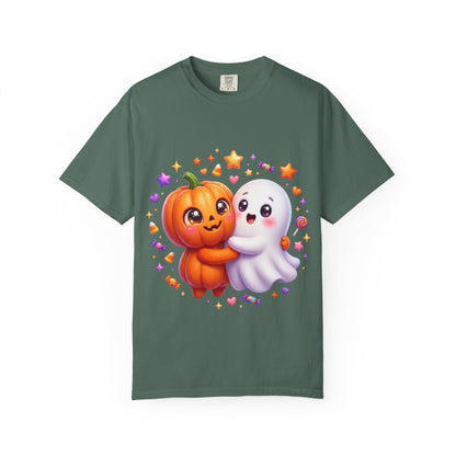 Halloween Pumpkin & Ghost T-Shirt — Cute Spooky Friends Graphic Tee